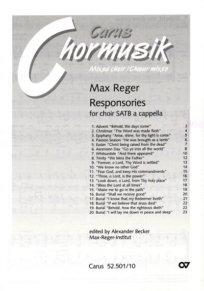 M. Reger: Reger: 20 Responsories (E)
