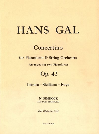 H. Gál: Concertino op. 43 , 2Klav