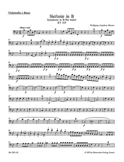 W.A. Mozart: Sinfonie Nr. 33 B-Dur KV 319, Sinfo (VcKb)