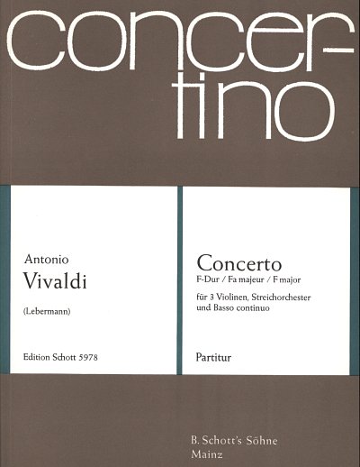 A. Vivaldi: Concerto F-Dur PV 278  (Part.)