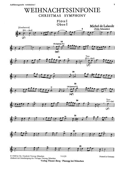 M.-R. Delalande: Weihnachtssinfonie, 2Fl/ObStrBc (Stsatz)