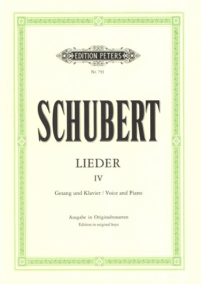F. Schubert: Lieder 4 - hohe Stimme, GesKlav