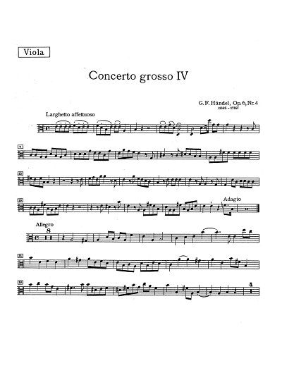 Haendel,G.F.: Concerto grosso op.6;4 (E)