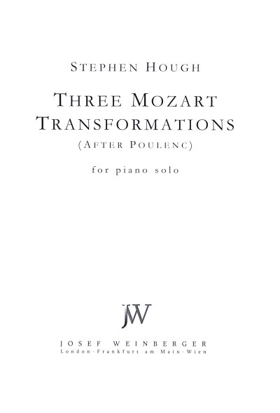 Three Mozart Transformations After Poulenc, Klav