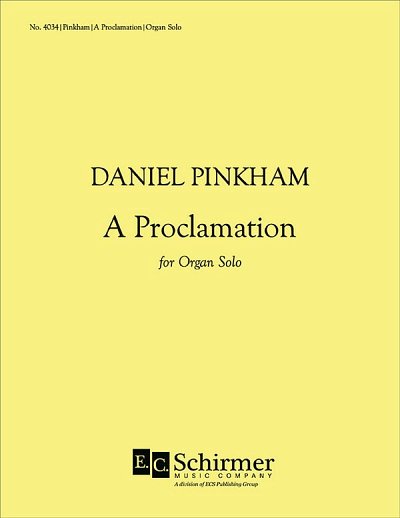 D. Pinkham: A Proclamation, Org
