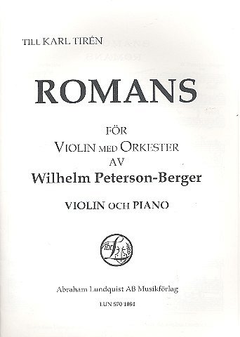 Peterson Berger Wilhelm: Romans