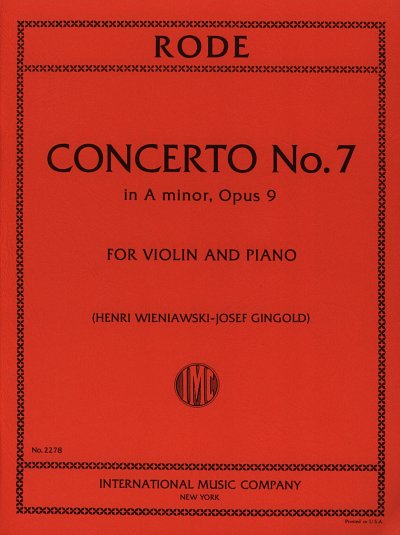 P. Rode: Concerto a minor No. 7 op. 9,7 for violin and orchestra