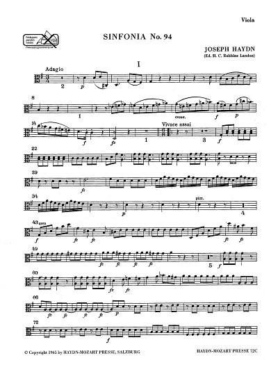J. Haydn: Sinfonia Nr. 94 Hob. I:94, Sinfo (Vla)