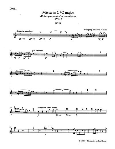 W.A. Mozart: Missa C-Dur KV 317, 4GesFchOrchO (Stsatz)