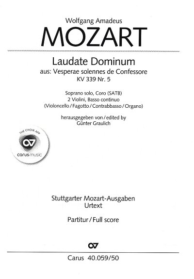 W.A. Mozart: Laudate Dominum in F F-Dur KV 339,5 (Part.)