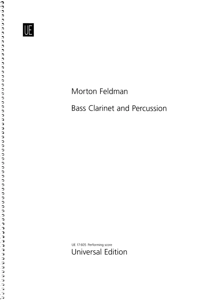 M. Feldman: Bass Clarinet and Percussion, BassklPerc (Sppa) (0)