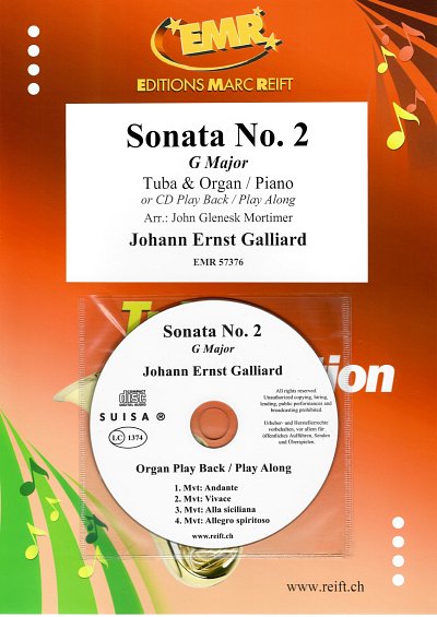 J.E. Galliard: Sonata No. 2, TbKlv/Org (+CD)