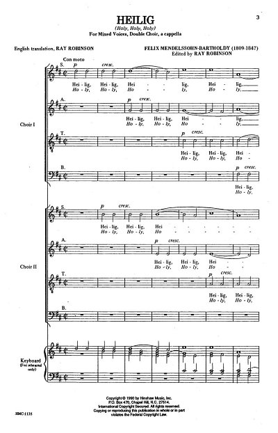 F. Mendelssohn Barth: Heilig (Holy, Holy, Holy) (Chpa)