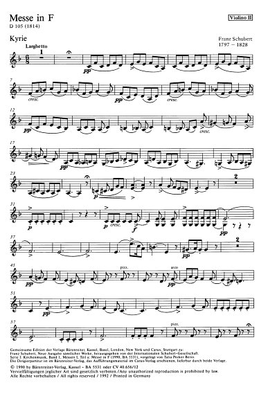F. Schubert: Messe in F (Vl2)