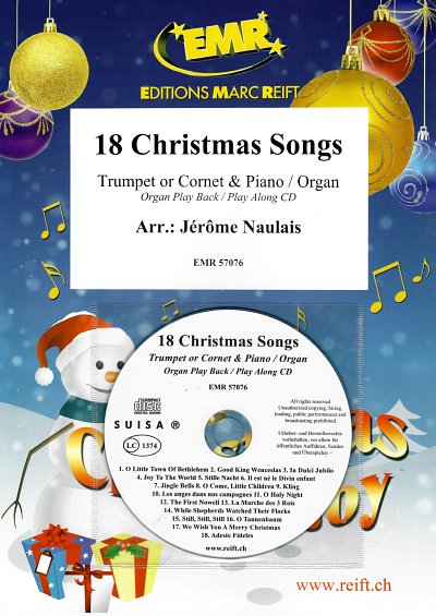 J. Naulais: 18 Christmas Songs, Trp/KrnKlaOr (+CD)