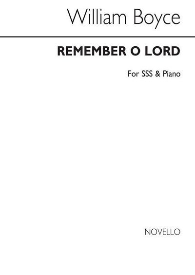 W. Boyce: Remember O Lord Sss/Piano