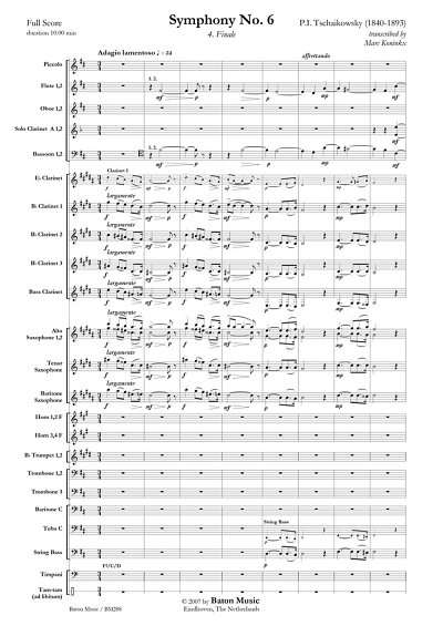 P.I. Tschaikowsky: Symphony nr. 6 B minor 'Pa, Blaso (Pa+St)