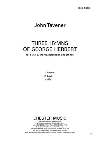 J. Tavener: Three Hymns Of George Herbert, GchKlav (KA)