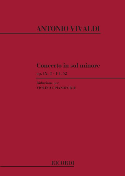 A. Vivaldi: Concerto in Sol minore per Violino, Archi e BC