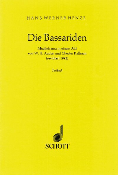H.H. Werner: Die Bassariden  (Txtb)