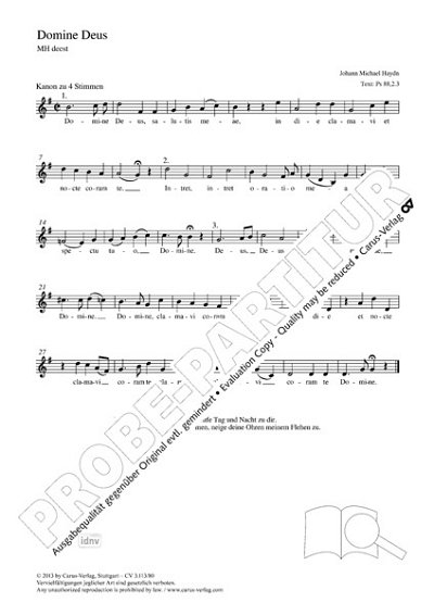 DL: M. Haydn: Domine Deus G-Dur (Part.)