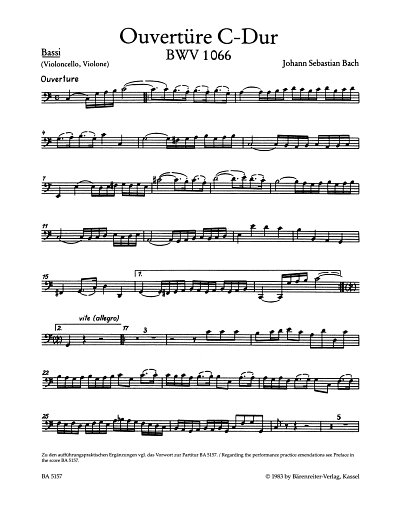 J.S. Bach: Ouvertüre (Orchestersuite) C-Dur BWV 1066