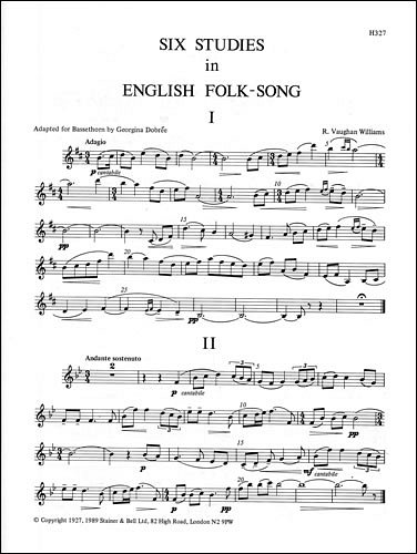 R. Vaughan Williams: Six Studies in English Folk Song – Basset-horn part