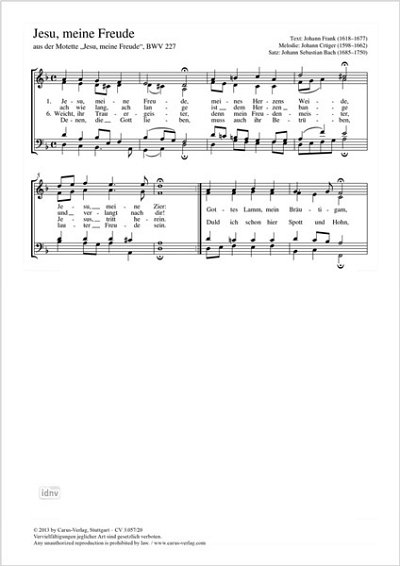 DL: J.S. Bach: Jesu, meine Freude e-Moll BWV 227,1, GCh4 (Pa