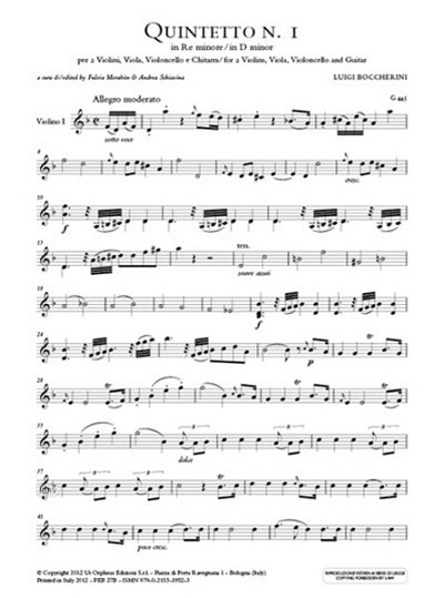 L. Boccherini: Quintet No.1 in D minor G.445