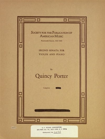 Q. Porter: Sonate für Violine und Klavier Nr. 2