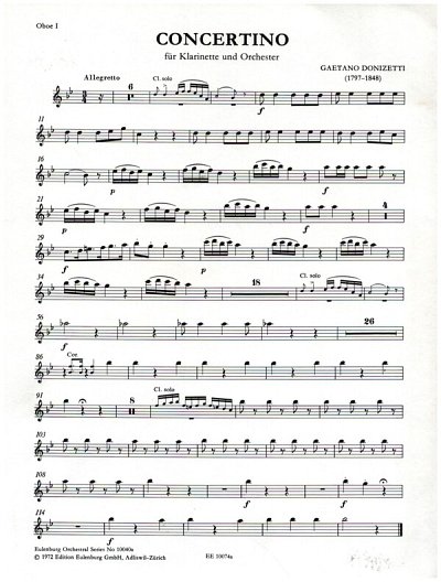 G. Donizetti: Concertino (Allegretto), KlarKamo (HARM)