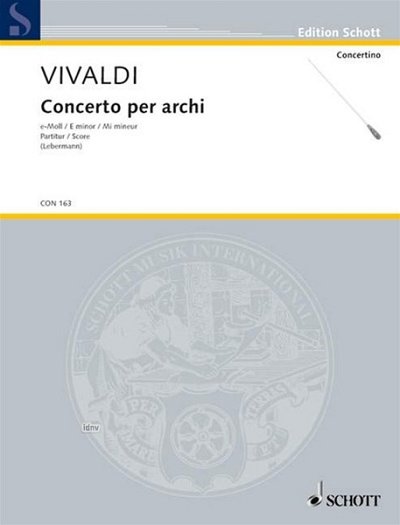 A. Vivaldi: Concerto per archi PV 113 / RV 1, StroBc (Part.)