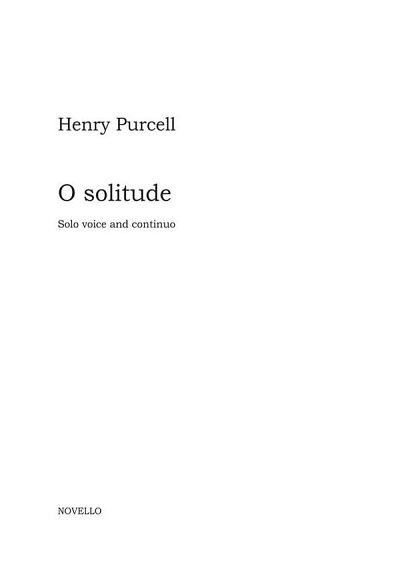 H. Purcell: O Solitude (Bu)