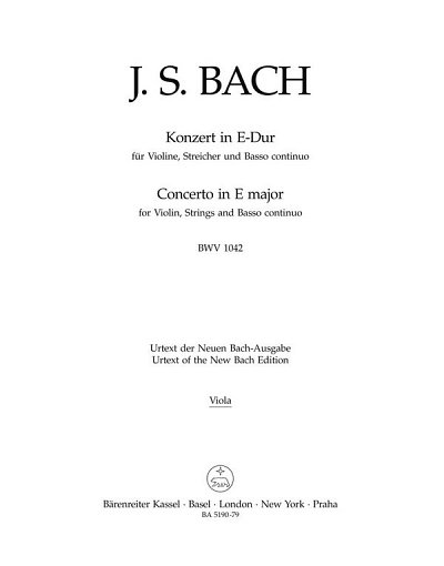 J.S. Bach: Konzert E-Dur BWV 1042, VlStrBc (Vla)