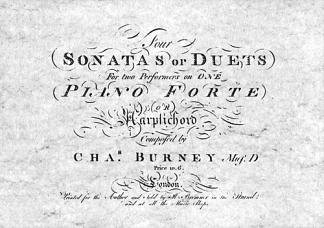Burney Charles: Sonatas or Duets