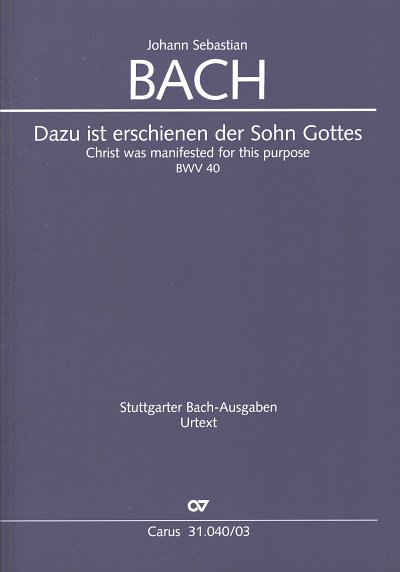 J.S. Bach: Dazu ist erschienen der Sohn Go, 3SolGchOrch (KA)