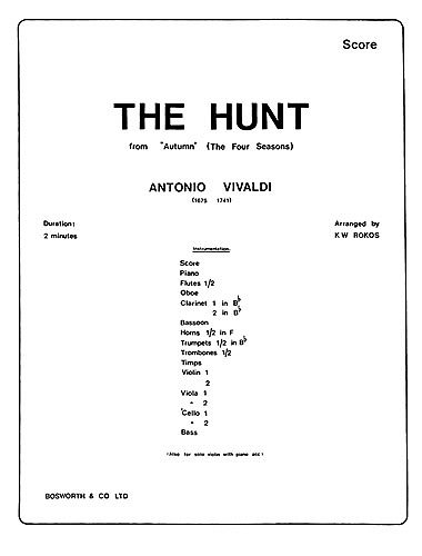 A. Vivaldi: The Hunt Autumn The Four Seasons Rok, Sinfo (Bu)