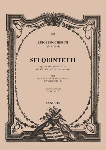 6 Quintet Op. 19 (1774) Opera Piccola (Part.)