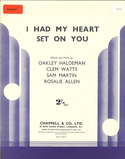 O. Haldeman et al.: I Had My Heart Set On You