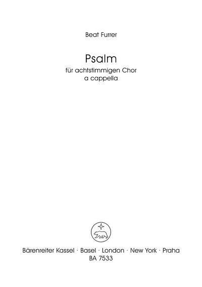 B. Furrer: Psalm, GCh8 (Chpa)