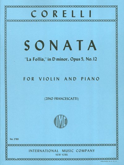 A. Corelli: Sonata Op. 5 N. 12 (La Follia, VlKlav (KlavpaSt)