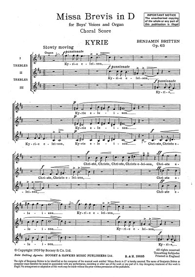 B. Britten: Missa Brevis in D op. 63 (Chpa)