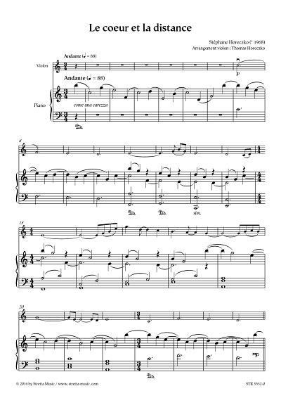 DL: S. Horeczko: Le coeur et la distance, Violine, Klavier