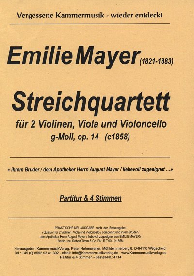 E. Mayer: Streichquartett g-Moll op. 14, 2VlVaVc (Pa+St)