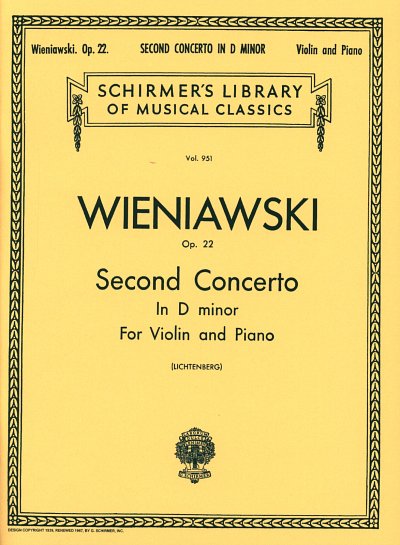 H. Wieniawski: Konzert Nr. 2 d-Moll op. 2, VlKlav (KlavpaSt)