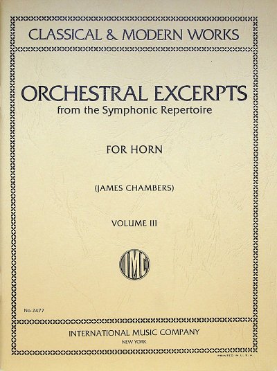 Orchestral Excerpts 3 Hoorn, Sinfo (Bu)