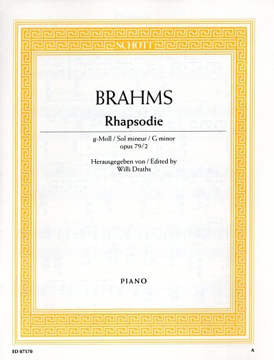 J. Brahms: Rhapsodie g-Moll op. 79/2 , Klav
