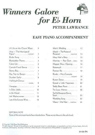 P. Lawrance: Winners Galore Eb Horn Pa