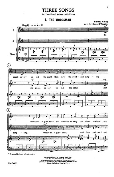 E. Grieg: Three Songs (Chpa)