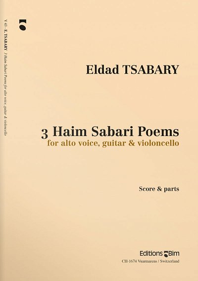 E. Tsabary: 3 Haim Sabari Poems, GesAGitVc (Pa+St)